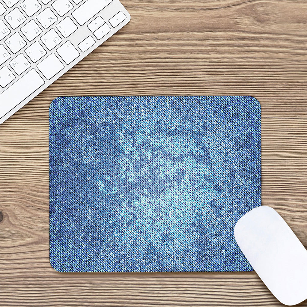 Acid Wash Denim Jeans Pattern Print Mouse Pad