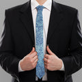 Acid Wash Denim Jeans Pattern Print Necktie