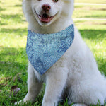Acid Wash Denim Jeans Pattern Print Over The Collar Dog Bandana