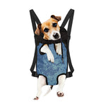Acid Wash Denim Jeans Pattern Print Pet Carrier Backpack