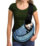Acid Wash Denim Jeans Pattern Print Pet Sling Carrier