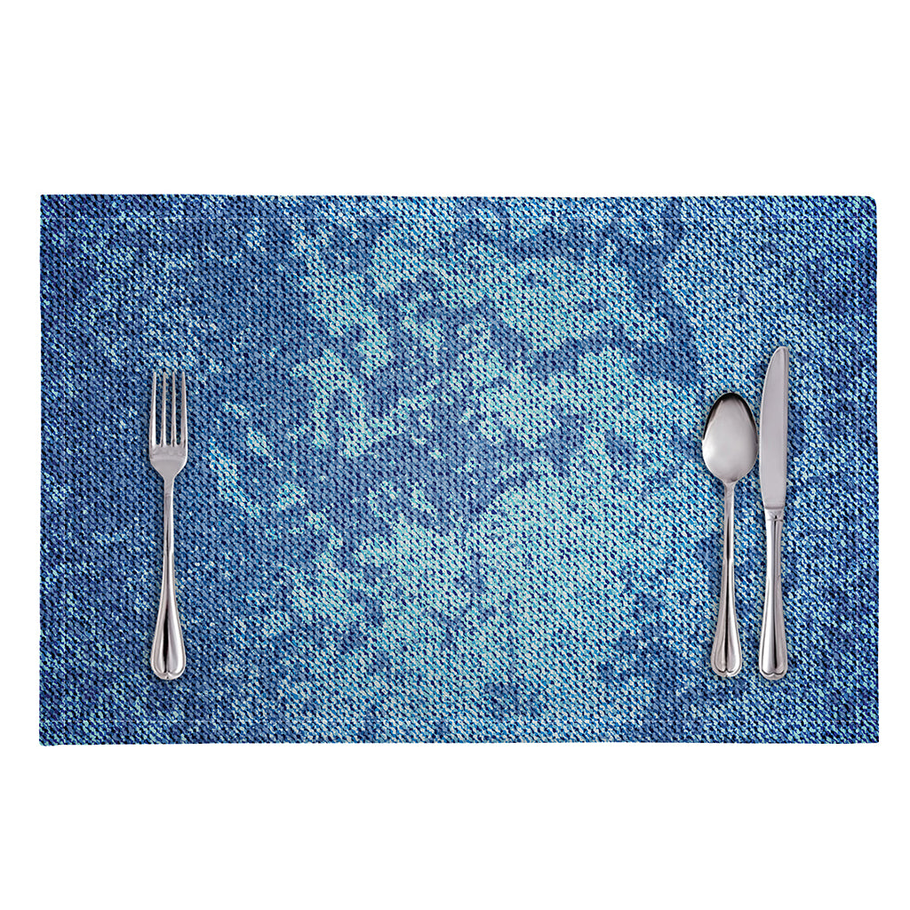 Acid Wash Denim Jeans Pattern Print Placemat
