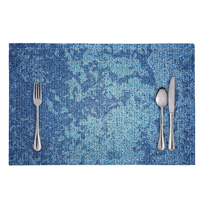 Acid Wash Denim Jeans Pattern Print Placemat