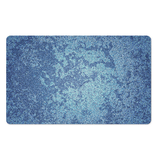 Acid Wash Denim Jeans Pattern Print Polyester Doormat