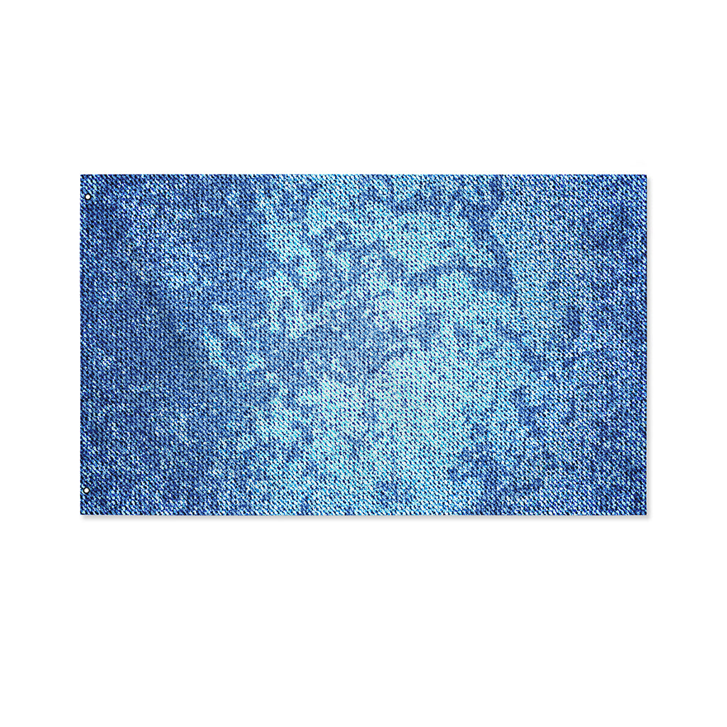 Acid Wash Denim Jeans Pattern Print Polyester Flag