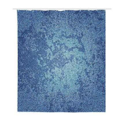 Acid Wash Denim Jeans Pattern Print Polyester Shower Curtain