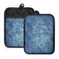 Acid Wash Denim Jeans Pattern Print Pot Holders With Pocket