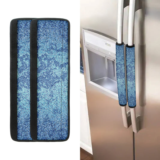 Acid Wash Denim Jeans Pattern Print Refrigerator Handle Covers