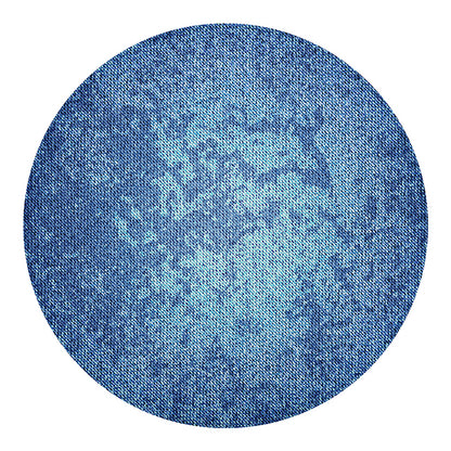 Acid Wash Denim Jeans Pattern Print Round Blanket