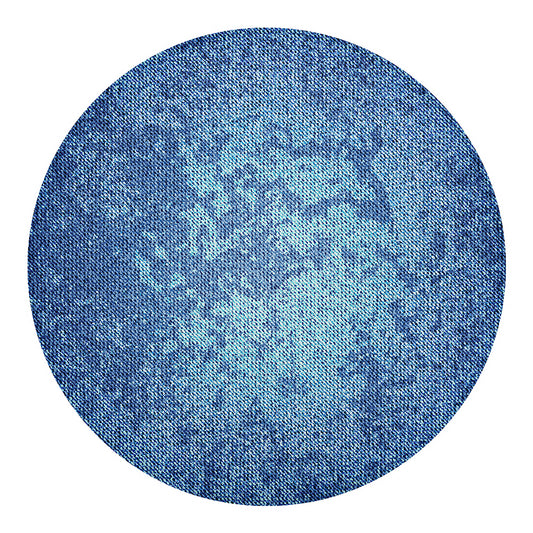 Acid Wash Denim Jeans Pattern Print Round Blanket