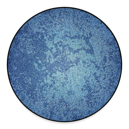 Acid Wash Denim Jeans Pattern Print Round Floor Mat