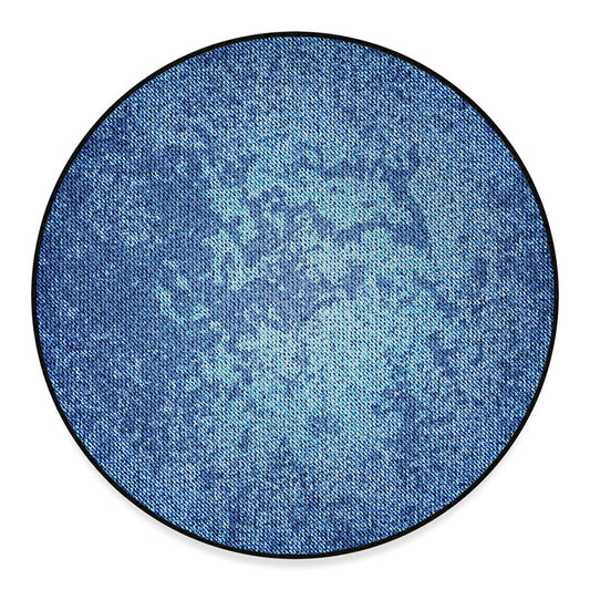 Acid Wash Denim Jeans Pattern Print Round Floor Mat