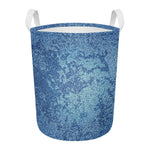 Acid Wash Denim Jeans Pattern Print Round Laundry Basket