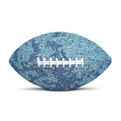 Acid Wash Denim Jeans Pattern Print Rugby Ball