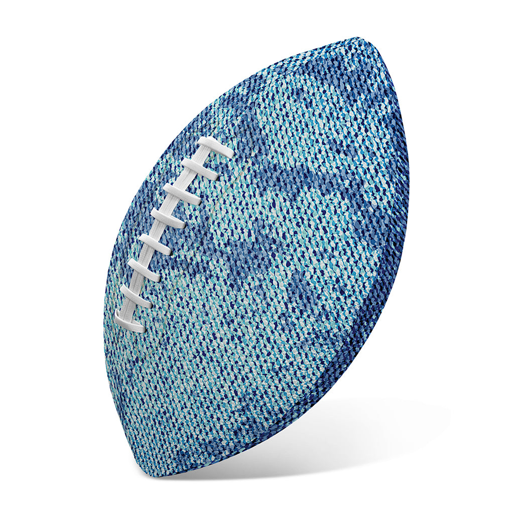 Acid Wash Denim Jeans Pattern Print Rugby Ball