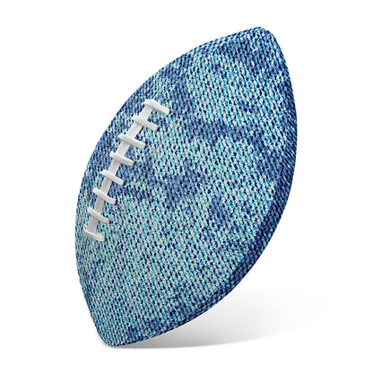 Acid Wash Denim Jeans Pattern Print Rugby Ball