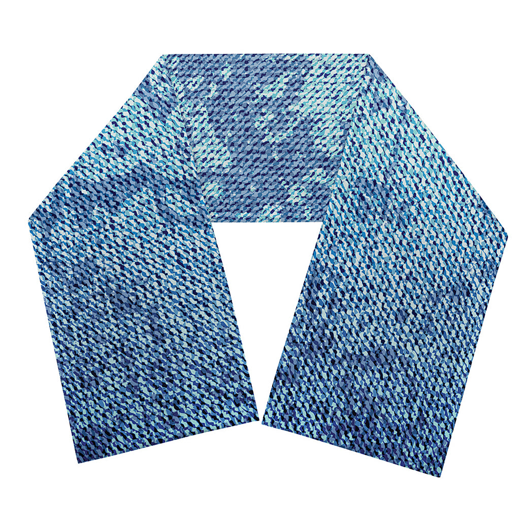Acid Wash Denim Jeans Pattern Print Scarf