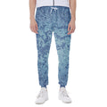 Acid Wash Denim Jeans Pattern Print Joggers