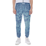 Acid Wash Denim Jeans Pattern Print Scuba Joggers