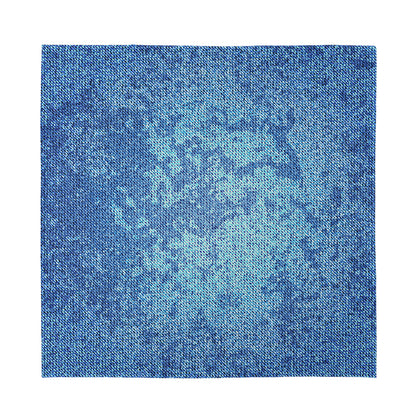 Acid Wash Denim Jeans Pattern Print Silk Bandana
