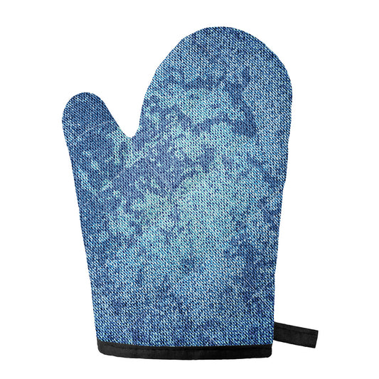 Acid Wash Denim Jeans Pattern Print Single Oven Mitt