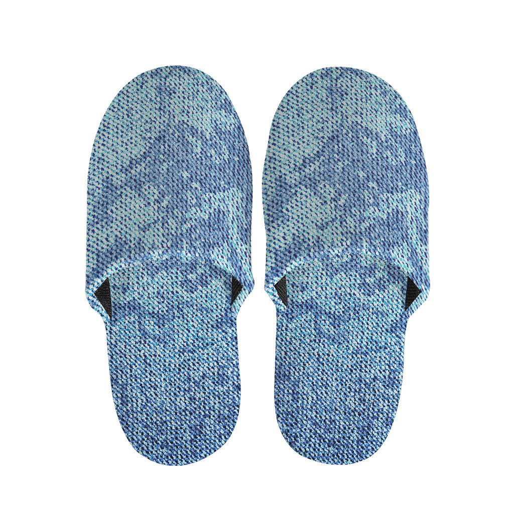 Acid Wash Denim Jeans Pattern Print Slippers