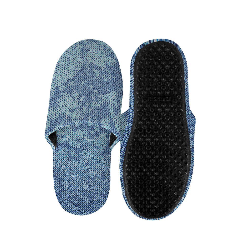 Acid Wash Denim Jeans Pattern Print Slippers
