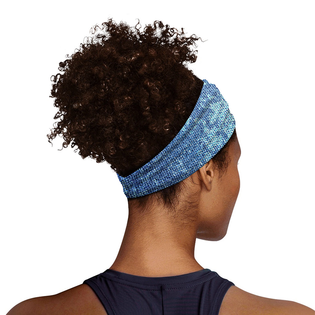 Acid Wash Denim Jeans Pattern Print Sports Headband