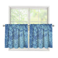 Acid Wash Denim Jeans Pattern Print Tier Curtains