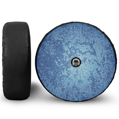 Acid Wash Denim Jeans Pattern Print Tire Cover With Camera Hole