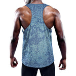 Acid Wash Denim Jeans Pattern Print Training Tank Top