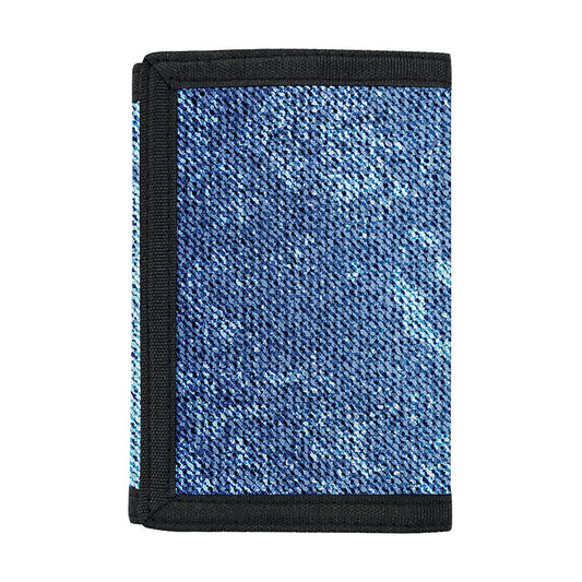 Acid Wash Denim Jeans Pattern Print Trifold Wallet