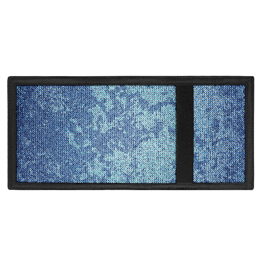 Acid Wash Denim Jeans Pattern Print Trifold Wallet