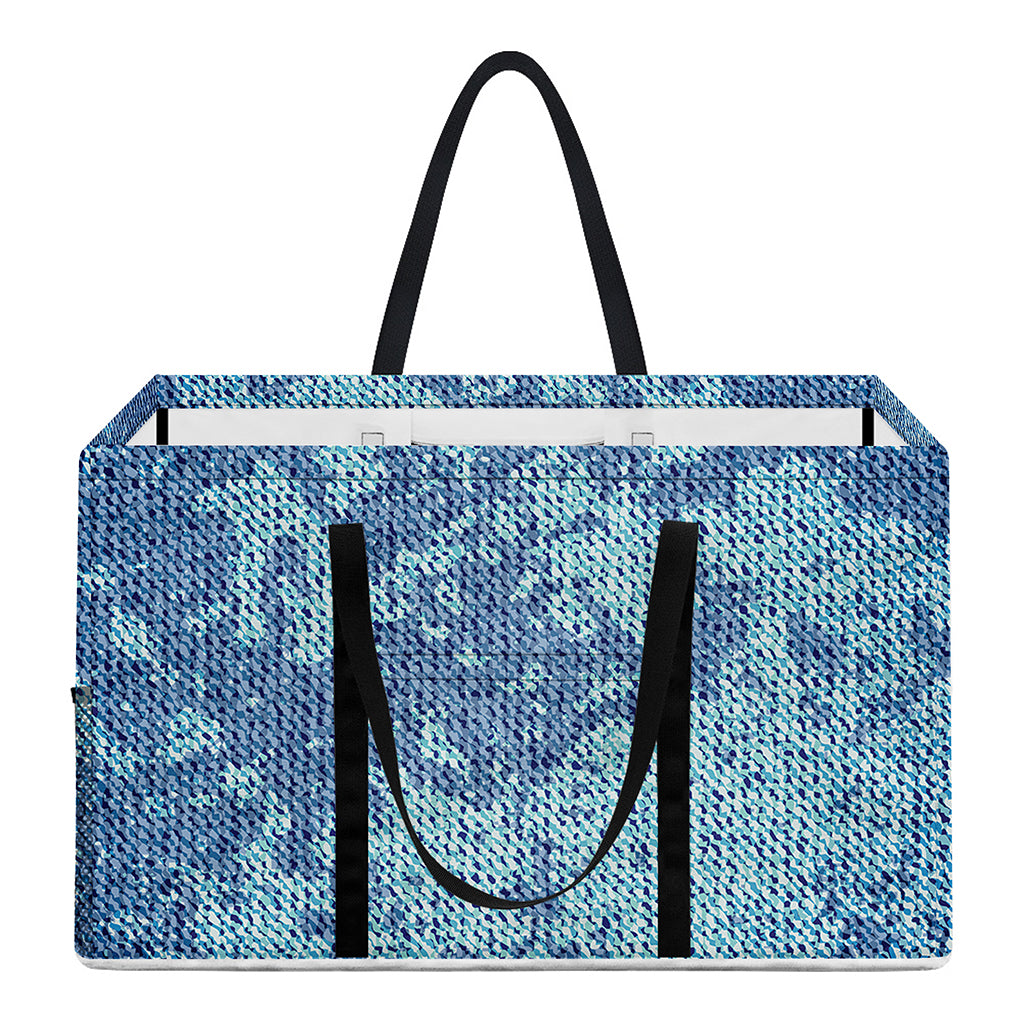 Acid Wash Denim Jeans Pattern Print Utility Tote Bag