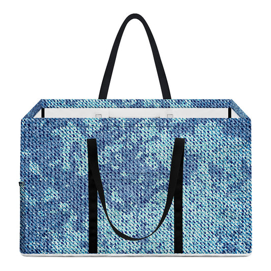 Acid Wash Denim Jeans Pattern Print Utility Tote Bag