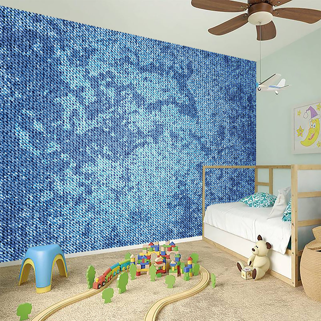 Acid Wash Denim Jeans Pattern Print Wall Sticker