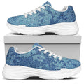 Acid Wash Denim Jeans Pattern Print White Chunky Shoes
