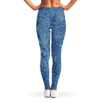 Acid Wash Denim Jeans Pattern Print Women's Leggings