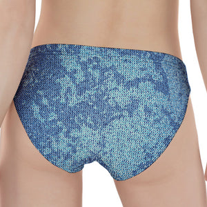 Acid Wash Denim Jeans Pattern Print Women's Panties