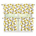 Acoustic Guitar Pattern Print 3 Piece Kitchen Curtains