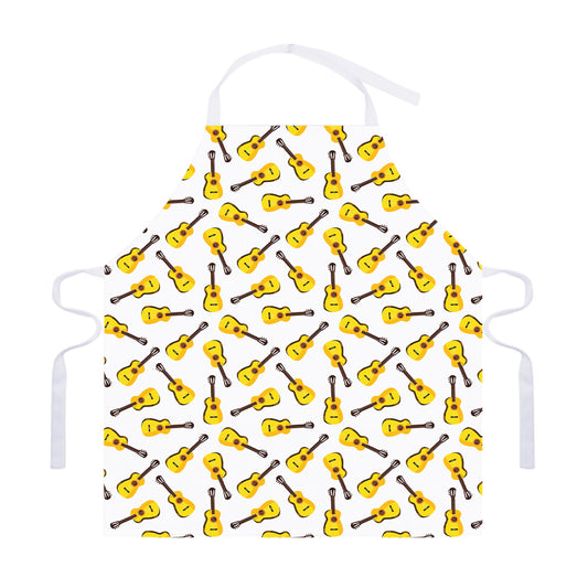 Acoustic Guitar Pattern Print Adjustable Apron