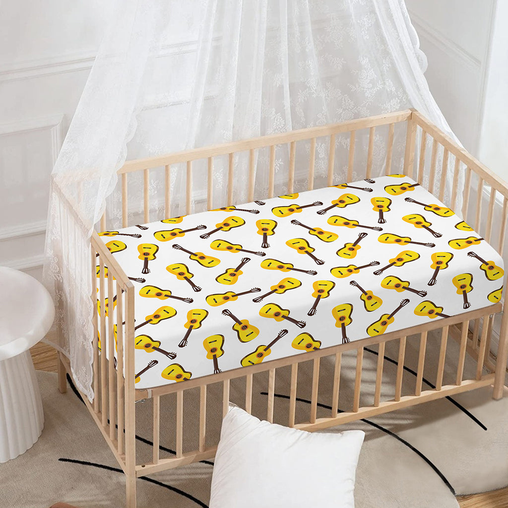 Acoustic Guitar Pattern Print Baby Crib Sheet