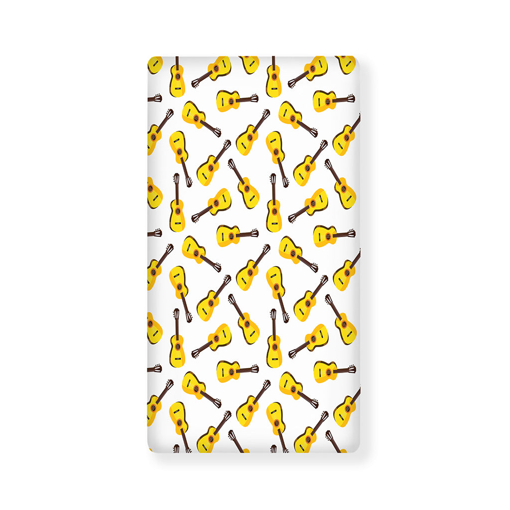 Acoustic Guitar Pattern Print Baby Crib Sheet