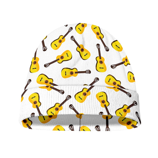Acoustic Guitar Pattern Print Beanie