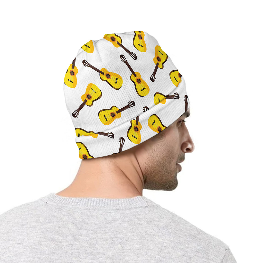 Acoustic Guitar Pattern Print Beanie