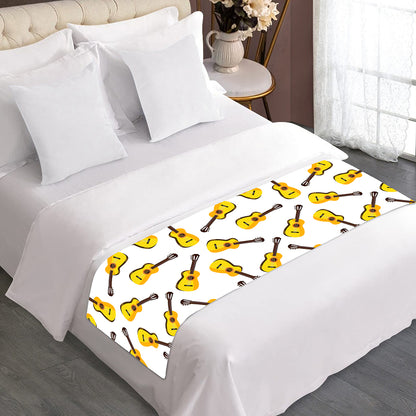 Acoustic Guitar Pattern Print Bed Runner