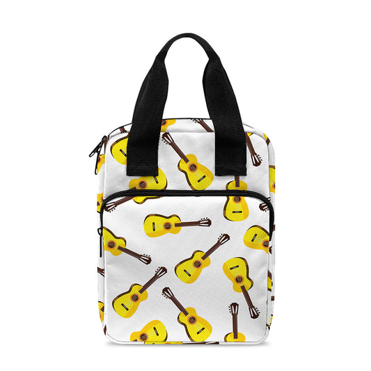 Acoustic Guitar Pattern Print Bible Tote Bag
