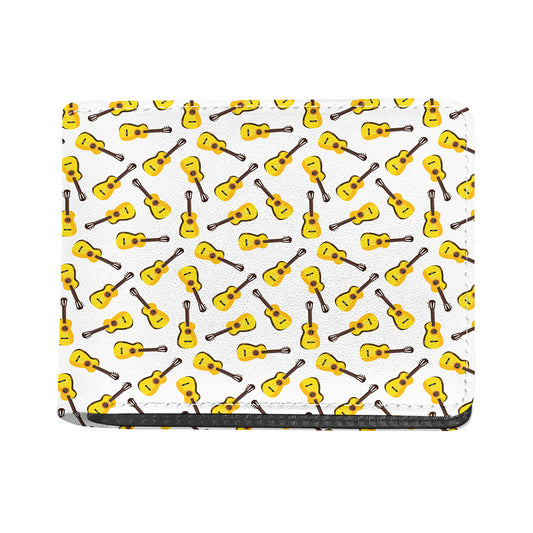 Acoustic Guitar Pattern Print Bifold Wallet