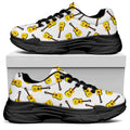 Acoustic Guitar Pattern Print Black Chunky Shoes