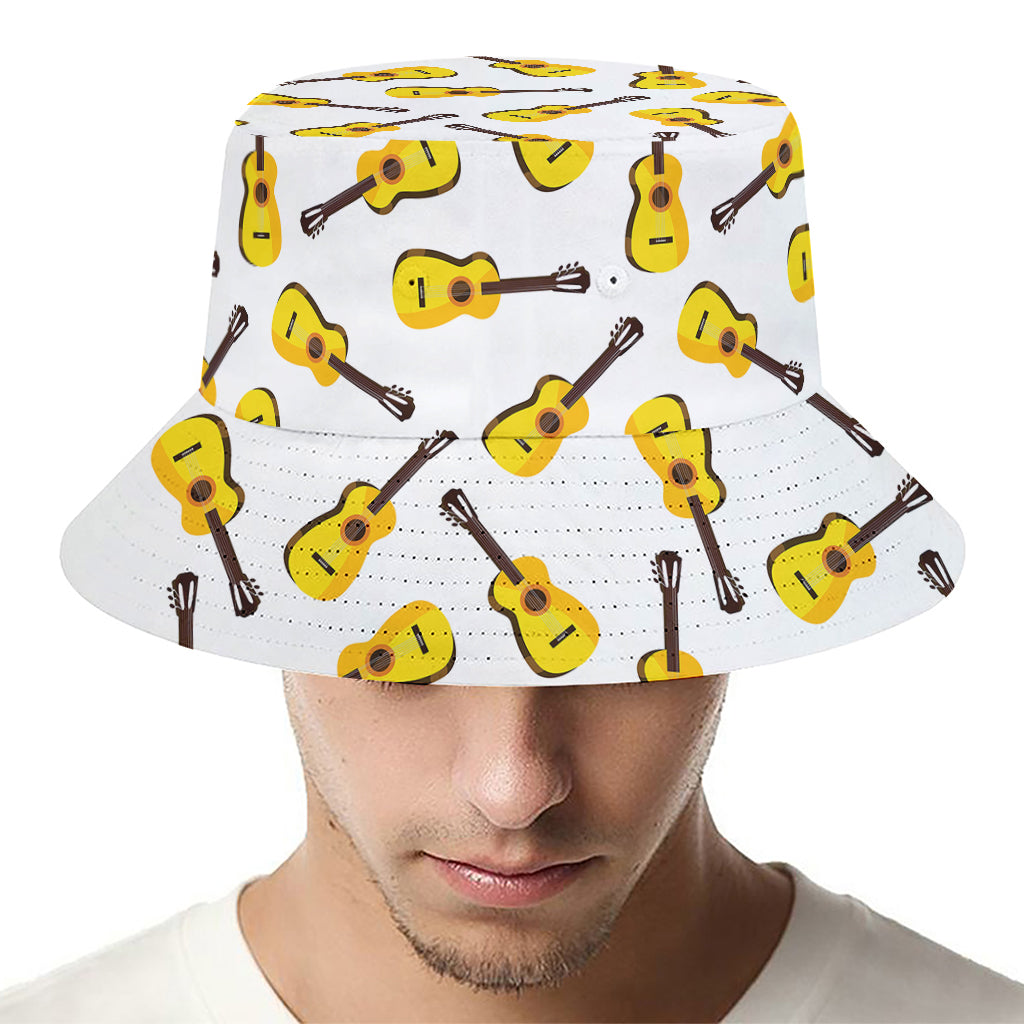 Acoustic Guitar Pattern Print Bucket Hat